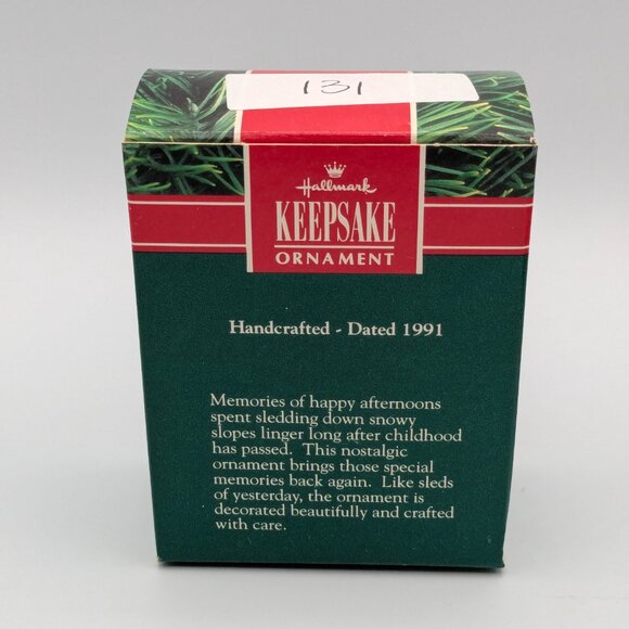 Hallmark Keepsake Old-Fashioned Sled 1991, Vintage Christmas Ornament - Picture 9 of 11